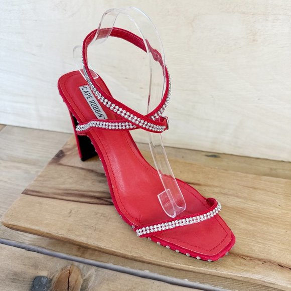 Cape Robbin Hollywood size 101 Red Crystal sandal‎ with 4 1/2 inch heel - Picture 6 of 10